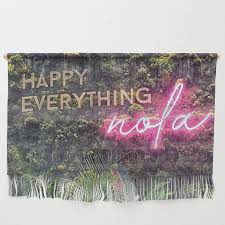 Pink Neon Typography Words Wall Hanging