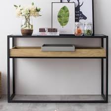 Narrow Console Table Tempered Glass