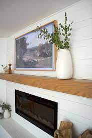 mantel decorating with a tv brepurposed