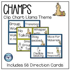 Champs Classroom Management Posters Llama Theme