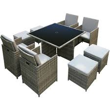 Cube Rattan Garden Furniture With Parasol