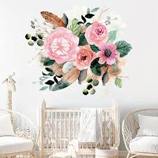 1pc Watercolor Flowers Wall Decals