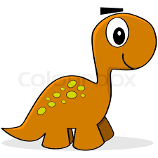 Illustration of cute dinosaur cartoon with blank sign. Cartoon Dinosaurier Stock Vektor Colourbox