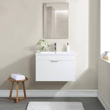 Stufurhome Ac 7600gw 30 Delilah 30 Inch Wall Mounted Single Sink Bathroom Vanity No Mirror Gloss White