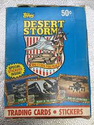 Military officers, weapons, and hardware. 1991 Topps Desert Storm Trading Cards And Stickers Box