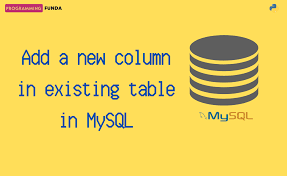 new column in an existing table in mysql