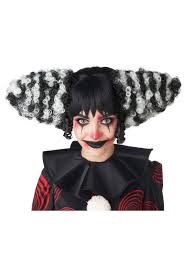 black and white funhouse clown wig womens black white one size california costume collection