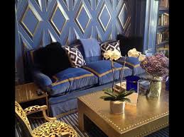glam grey blue and gold living room