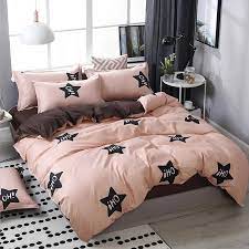 home textile pink star bed linens