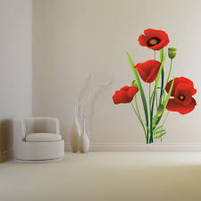 bouquet red poppy flower fl wall