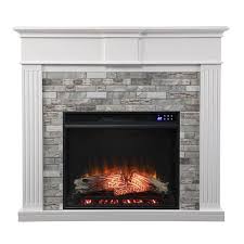 Electric Fireplace Faux Stone
