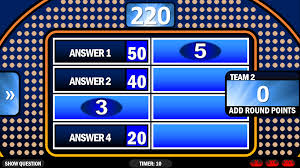 Be the fastest contestant to type in and see your answers light up the board! Family Feud Rusnak Creative Free Powerpoint Games