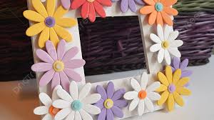 pretty paper flower frame with small