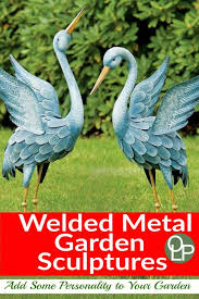 welded metal garden sculptures add