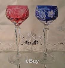 wine hock goblets glasses bohemian