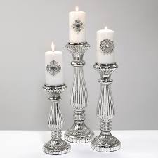 Ribbed Mercury Glass Candle Holder