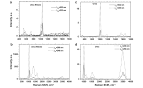raman spectra of urea nitrate a b