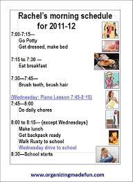 Daily Routine Chart For 6 Year Old Planner Template Free