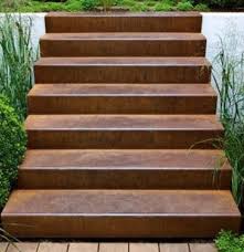 custom made garden steps corten steel