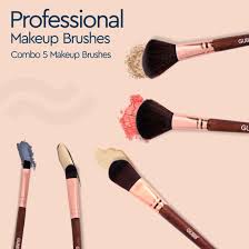 gubb professional makeup brushes combo pack of 5 foundation powder blush eyeshadow eyeliner brush