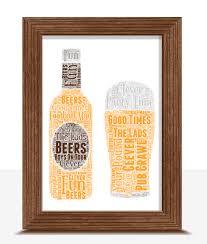 Bottle And Pint Glass Word Art