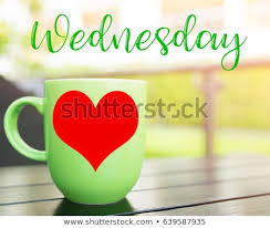 Love Happy Wednesday Word Green Cup Coffee Stock Photo Edit Now