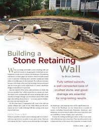 Building A Stone Retaining Wall