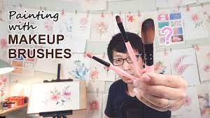 painting with 7 makeup brushes you