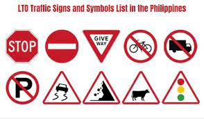 lto traffic signs and symbols list in