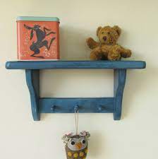Childrens Wooden Wall Shelf With Peg