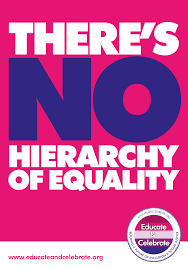 There's NO hierarchy of equality poster * Educate & Celebrate