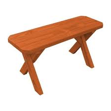 Yellow Pine Picnic Crossleg Bench