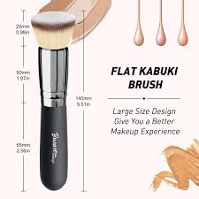 bueart design flat top buffing foundation makeup brush ultra soft dense kabuki make up brush for liquid cream mineral powder blending flawless