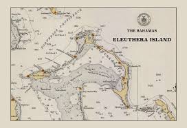 Eleuthera Island Map Bahamas 1933
