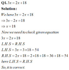 Class 8 Maths Linear Equations In One