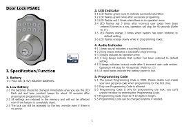 Apply slight torque (sideways pressure) on l shaped bobby pin. Door Lock Psa01 I Specification Function Manualzz