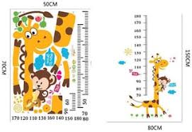Walltola Kids Giraffe Height Chart Removable Large Vinyl Wall Sticker