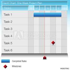 One Week Project Plan Gantt Chart Buy This Stock Vector