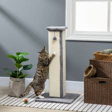pawhut 32 tall cat scratching post for