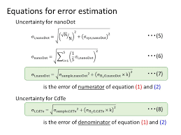 equations for error estimations based