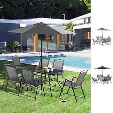 Table Umbrella 6 Folding Chairs Dining