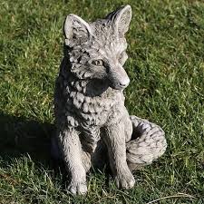 Fox Stone Statue Wildlife Animal