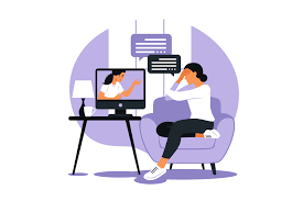 Online therapy and counselling under stress and depression. Young woman psychotherapist supports female with psychological problems. Vector 2788681 Vector Art at Vecteezy