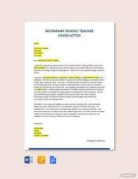 secondary teacher cover letter