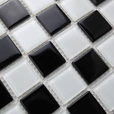 Black And White Glass Mosaic Tiles