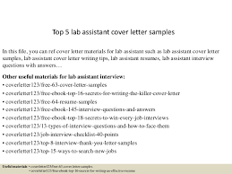 Top 5 Lab Assistant Cover Letter Samples