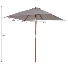 Outsunny 8ft Wooden Patio Umbrella