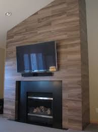 Wood Plank Fireplace Contemporary