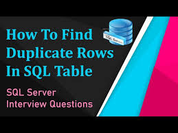 sql query to find duplicate rows