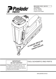 im250a angled finish nailer schematic